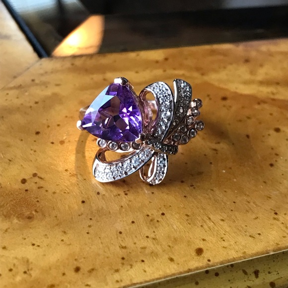 Jewelry - Moroccan Amethyst Gemstone Sterling Silver Rose Gold Vermeil Ring